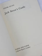 Jack Straw's Castle, Thom Gunn —Uncorrected Proof