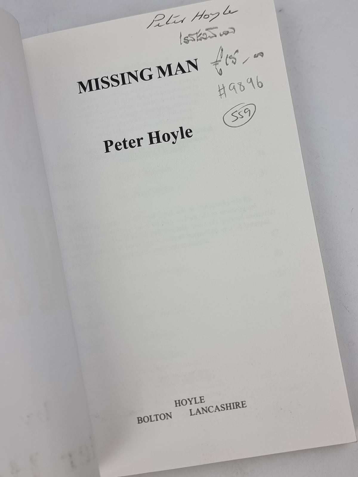 Missing Man, Peter Hoyle — 1st Edition — photograph 4