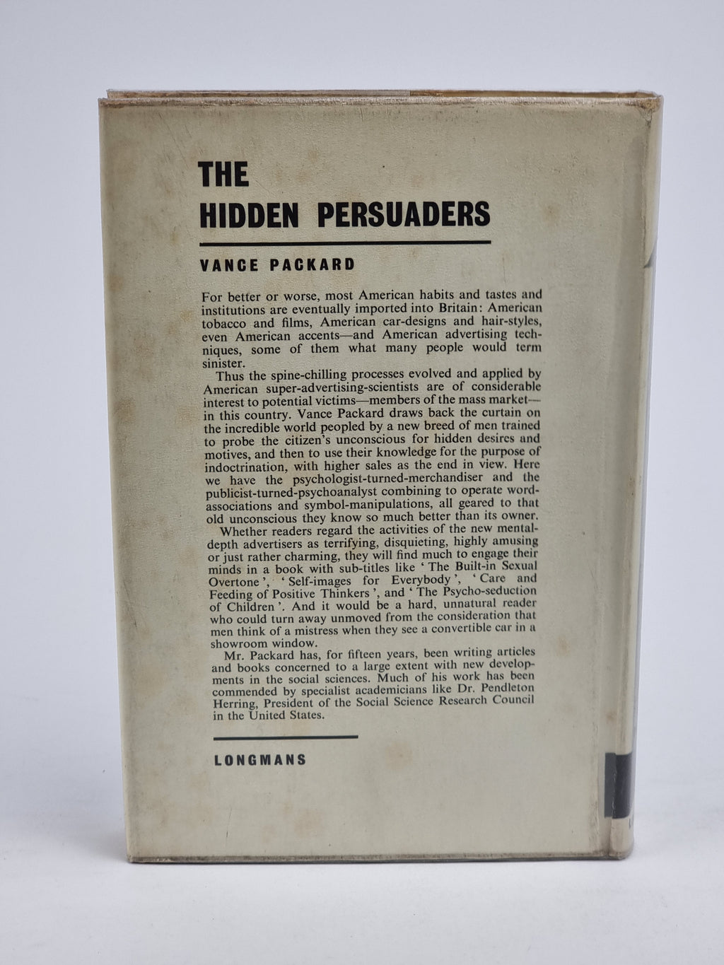 The Hidden Persuaders, Vance Packard — 1st Edition