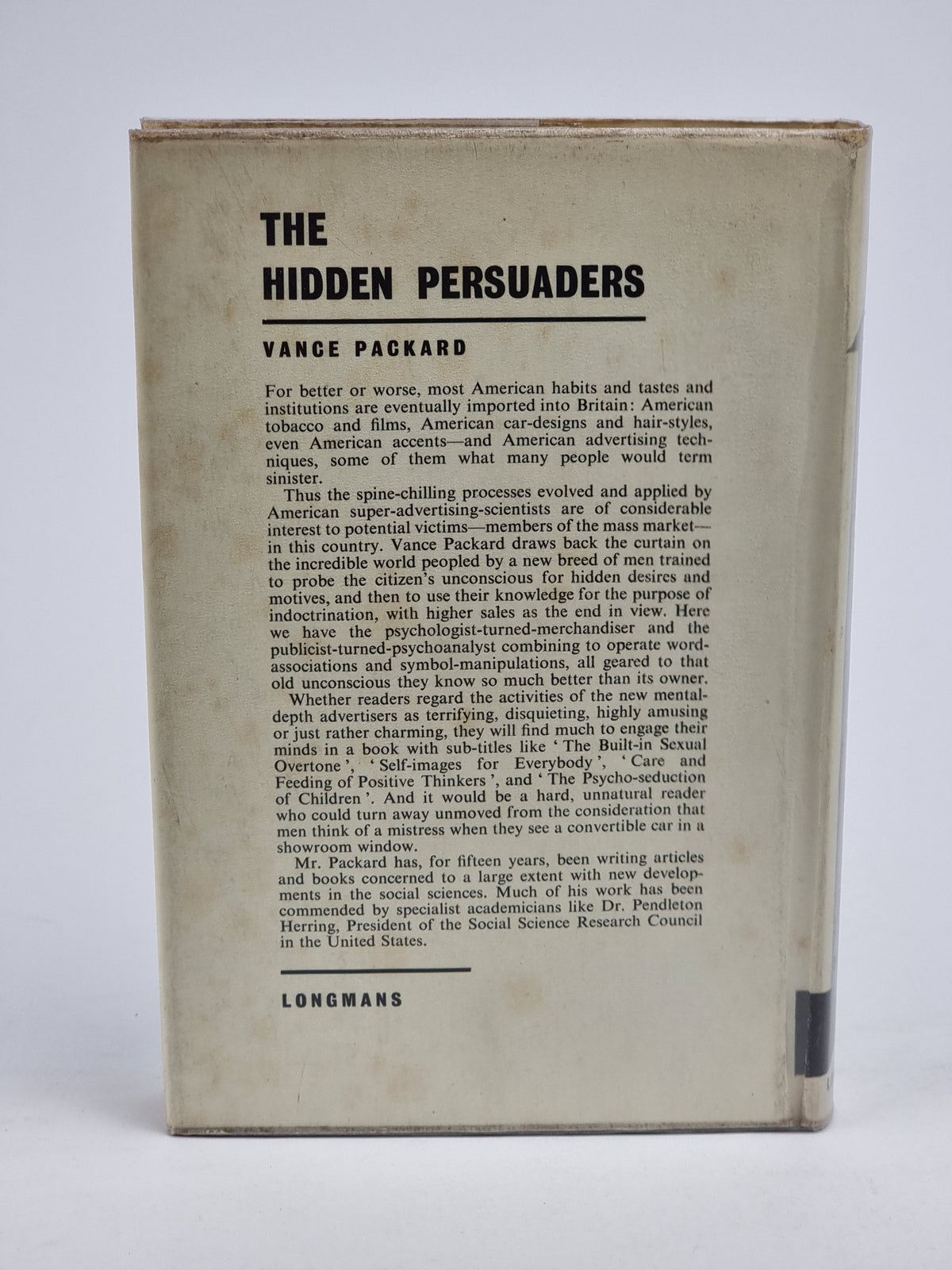 The Hidden Persuaders, Vance Packard — 1st Edition