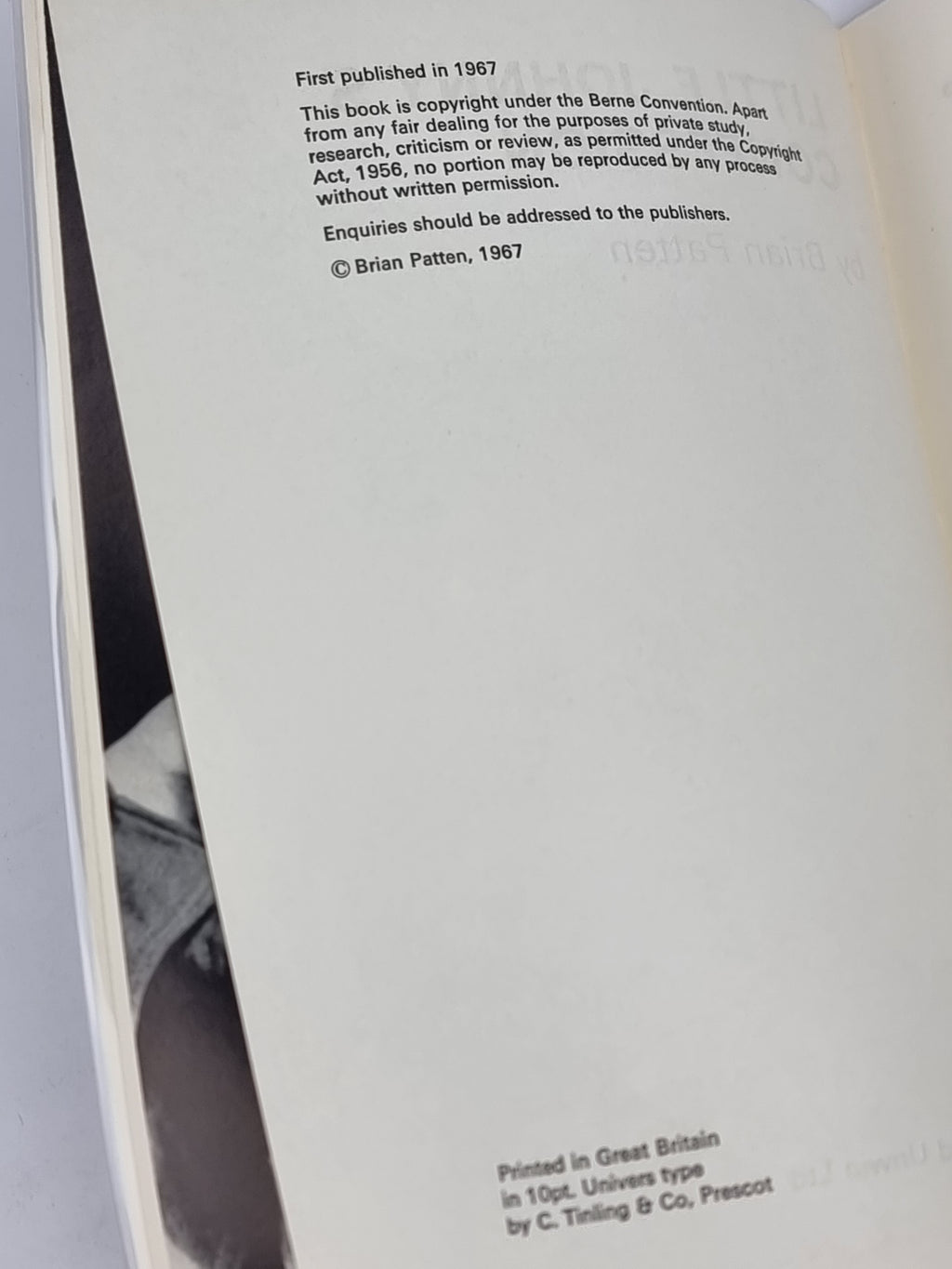 Little Johnny's Confession, Brian Patten — 1st Edition