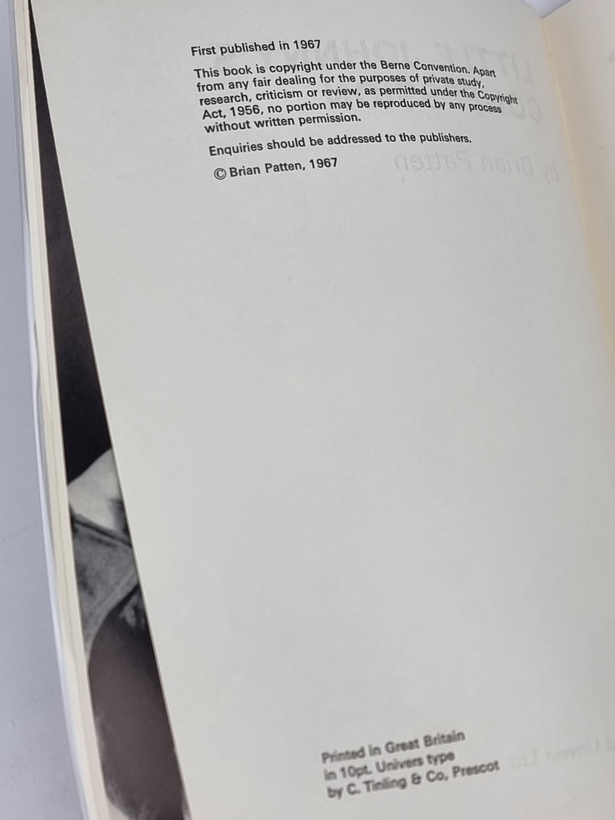 Little Johnny's Confession, Brian Patten — 1st Edition