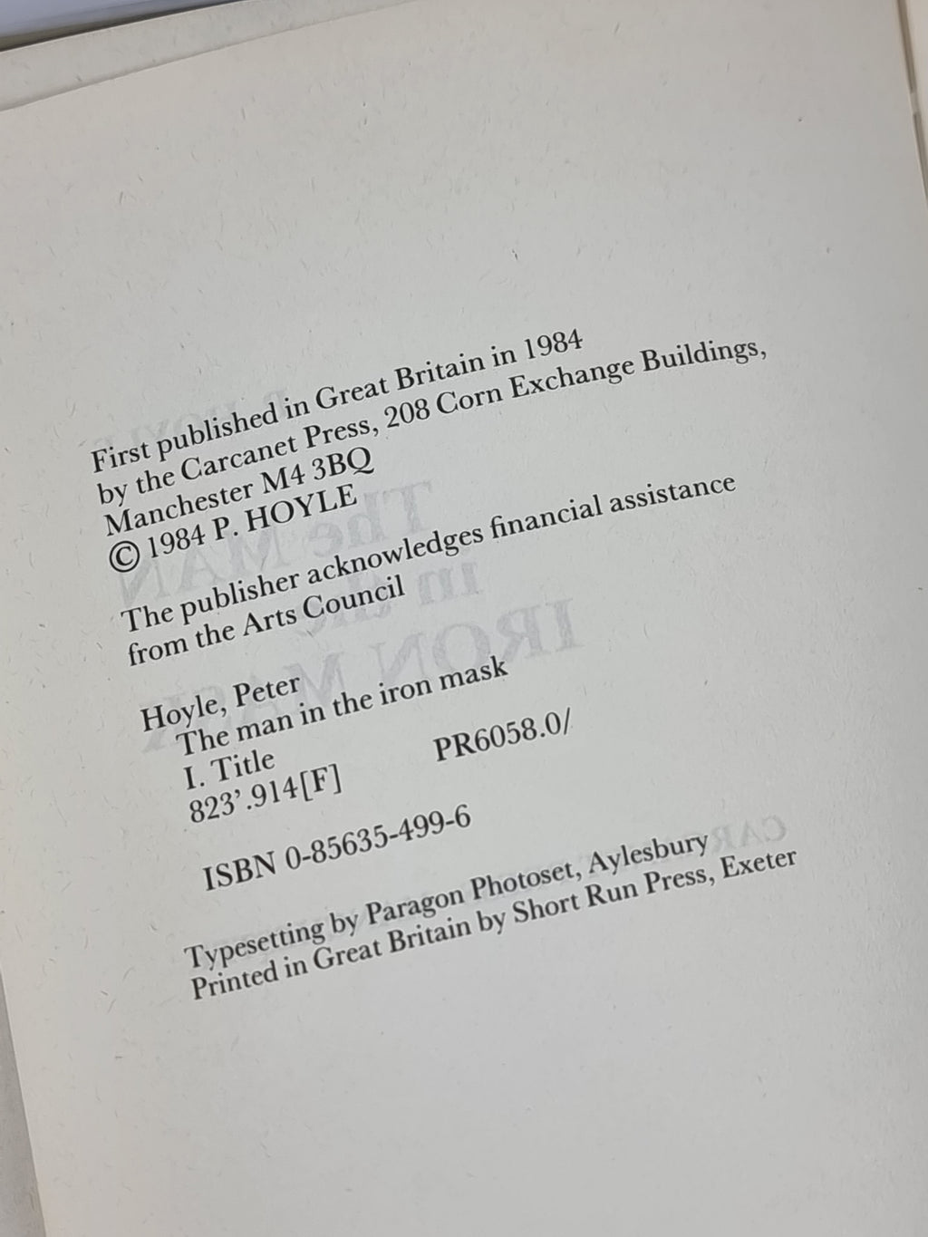 The Man in the Iron Mask, Peter Hoyle — 1st Edition