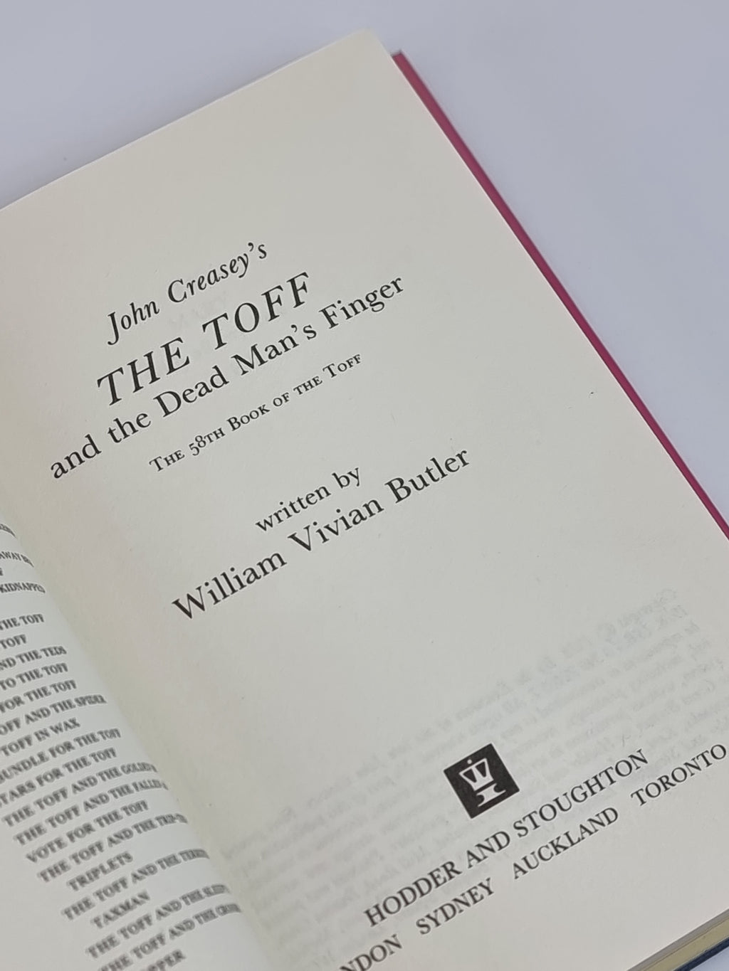 The Toff and the Dead Man's Finger, John Creasey  — 1st Edition