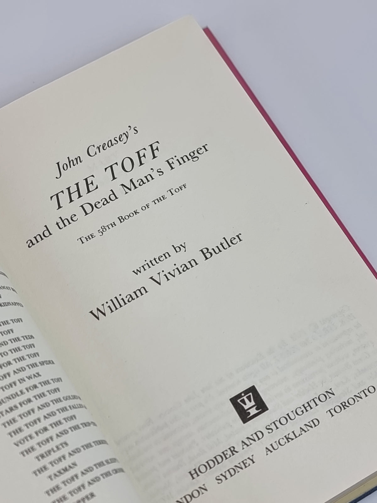 The Toff and the Dead Man's Finger, John Creasey  — 1st Edition