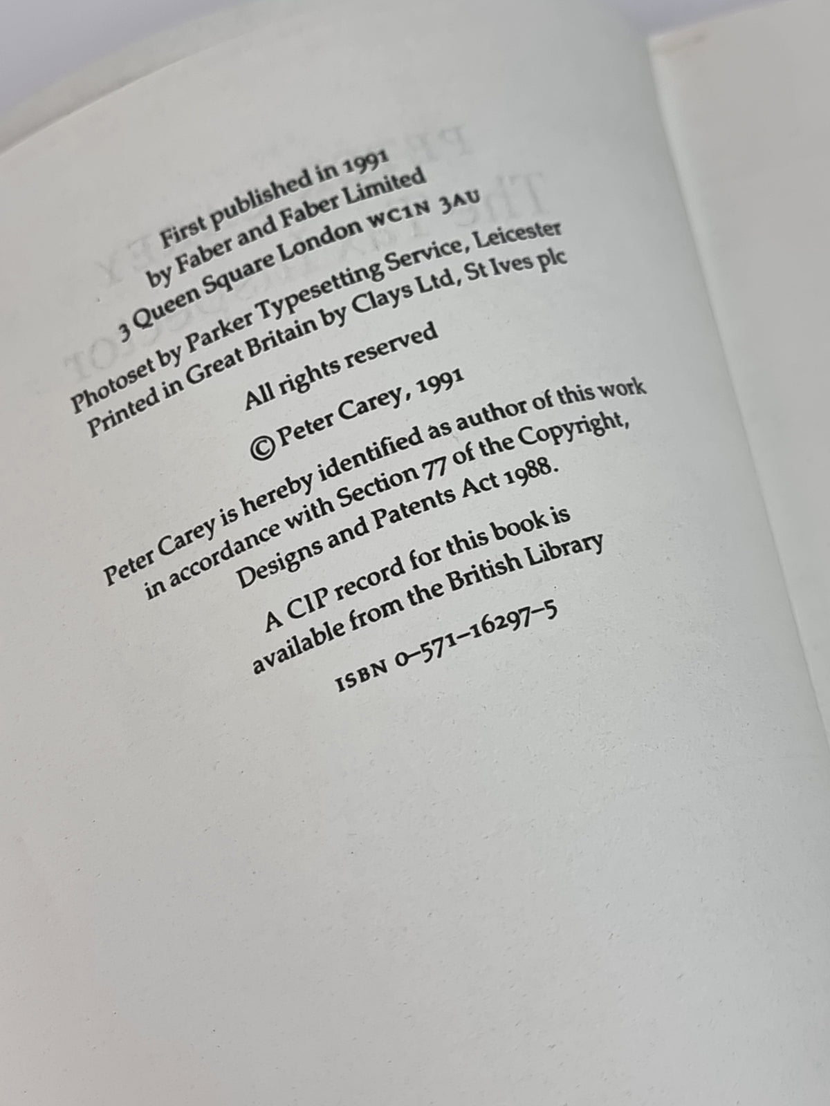 The Tax Inspector, Peter Carey — Advance Proof