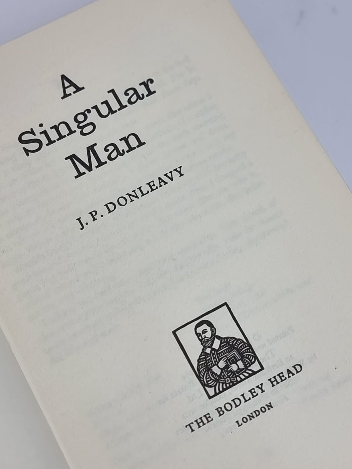 A Singular Man, J. P. Donleavy — 1st Edition