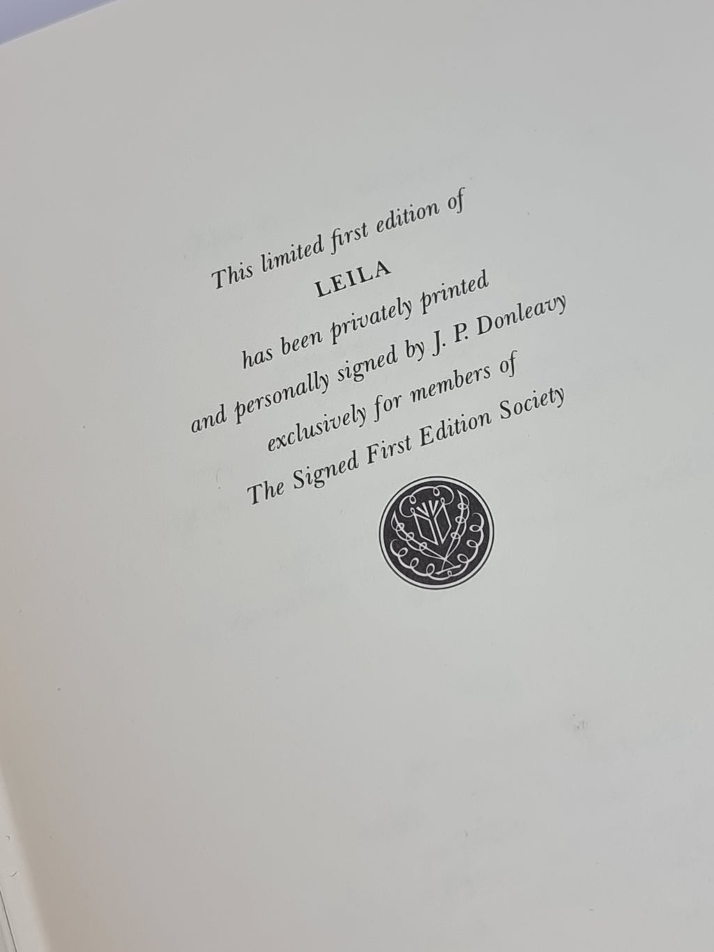 Leila, J. P. Donleavy — 1st Edition