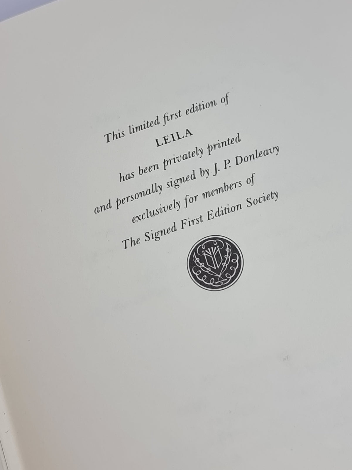 Leila, J. P. Donleavy — 1st Edition