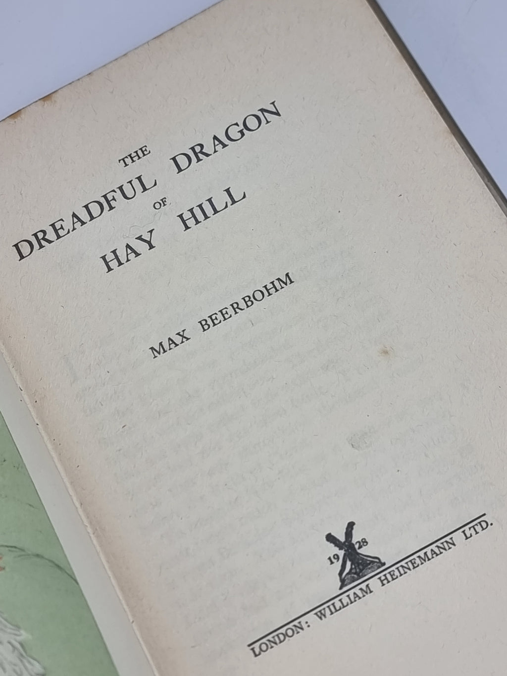 The Dreadful Dragon of Hay Hill, Max Beerbohm — 1st Edition