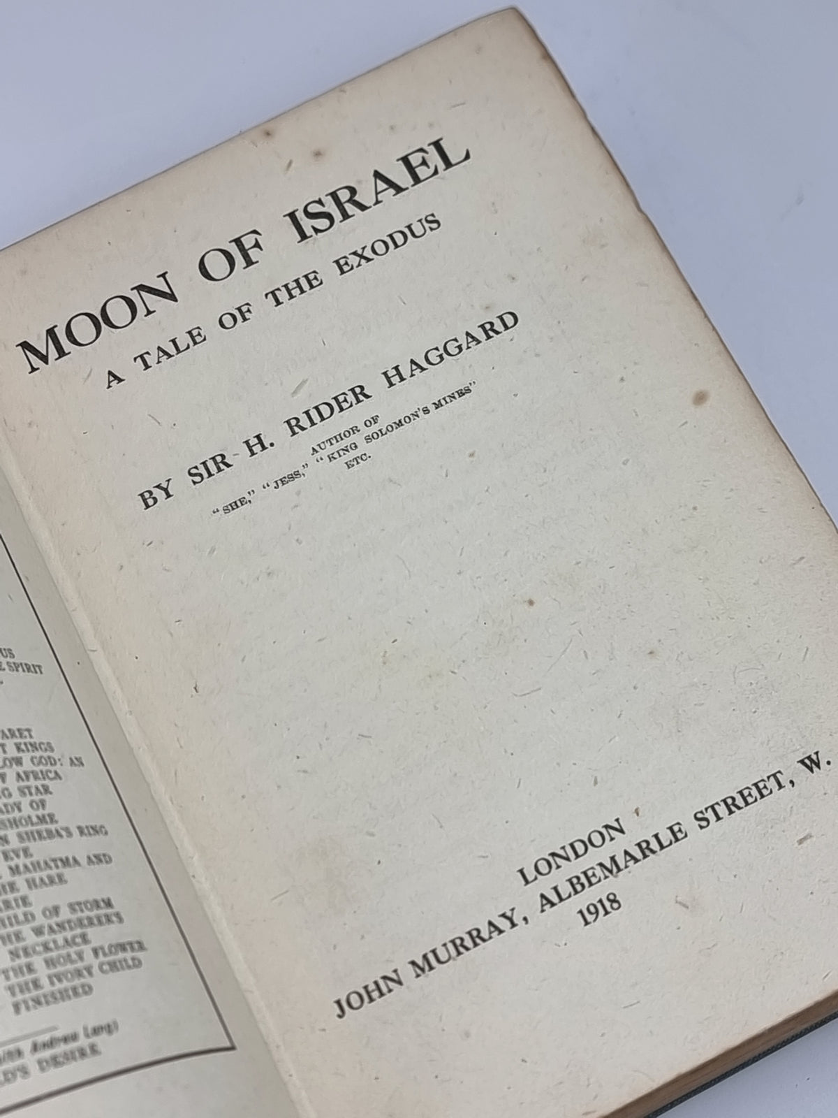 Moon of Israel: A Tale of the Exodus, H. Rider Haggard — 1st Edition