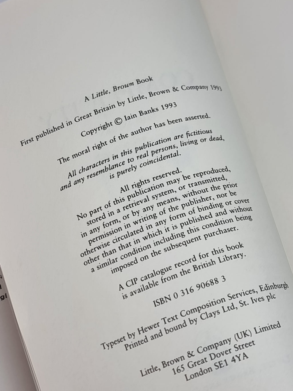 Complicity, Iain Banks — 1st Edition