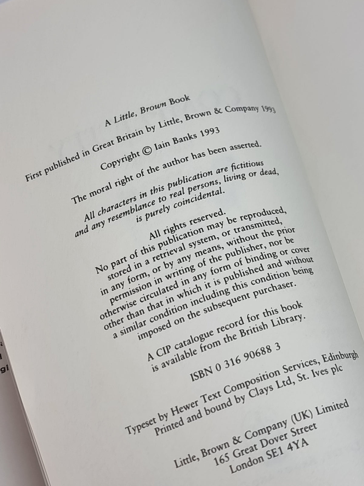 Complicity, Iain Banks — 1st Edition