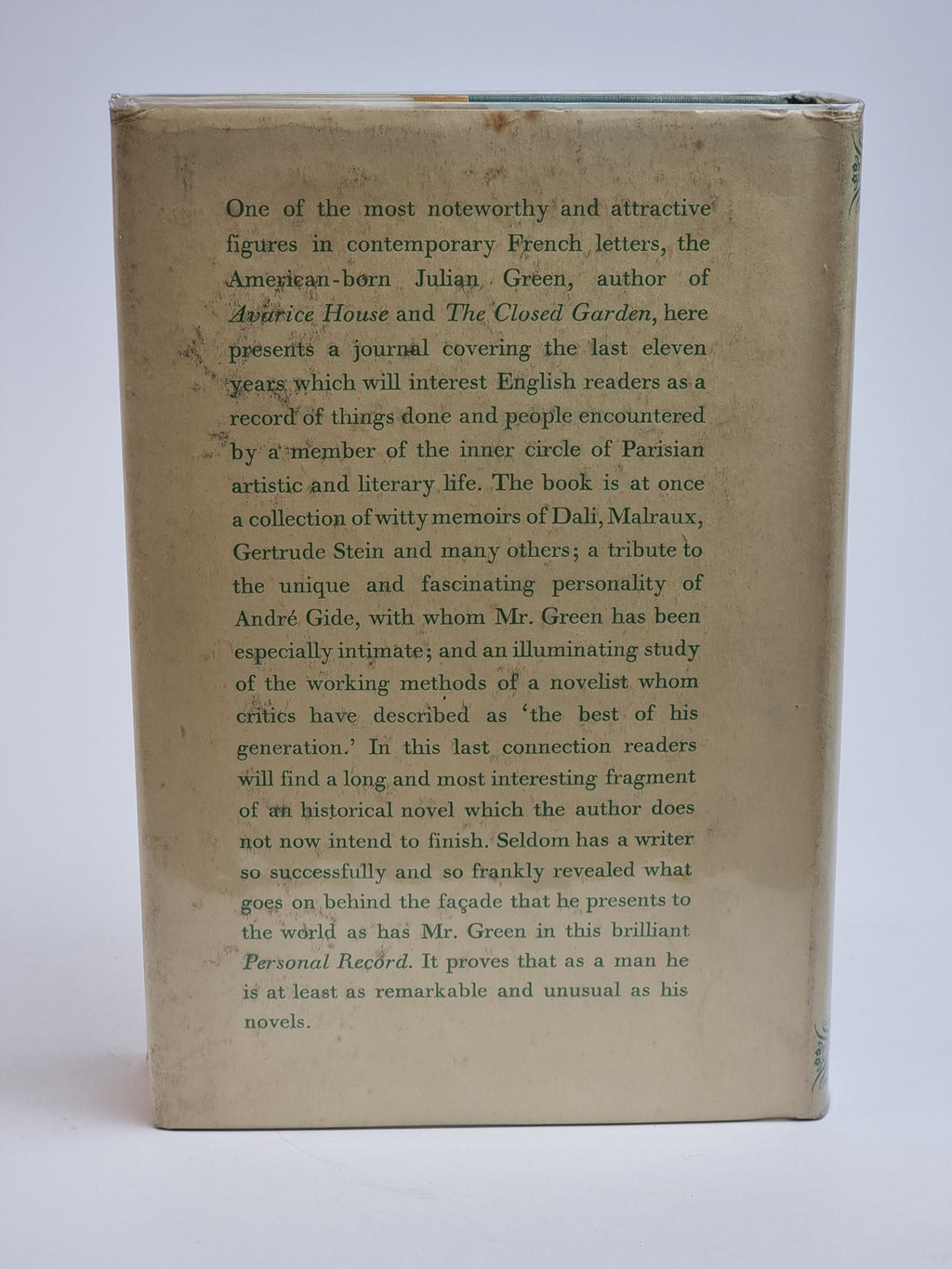 Personal Record 1928-1939, Julian Green — 1st Edition