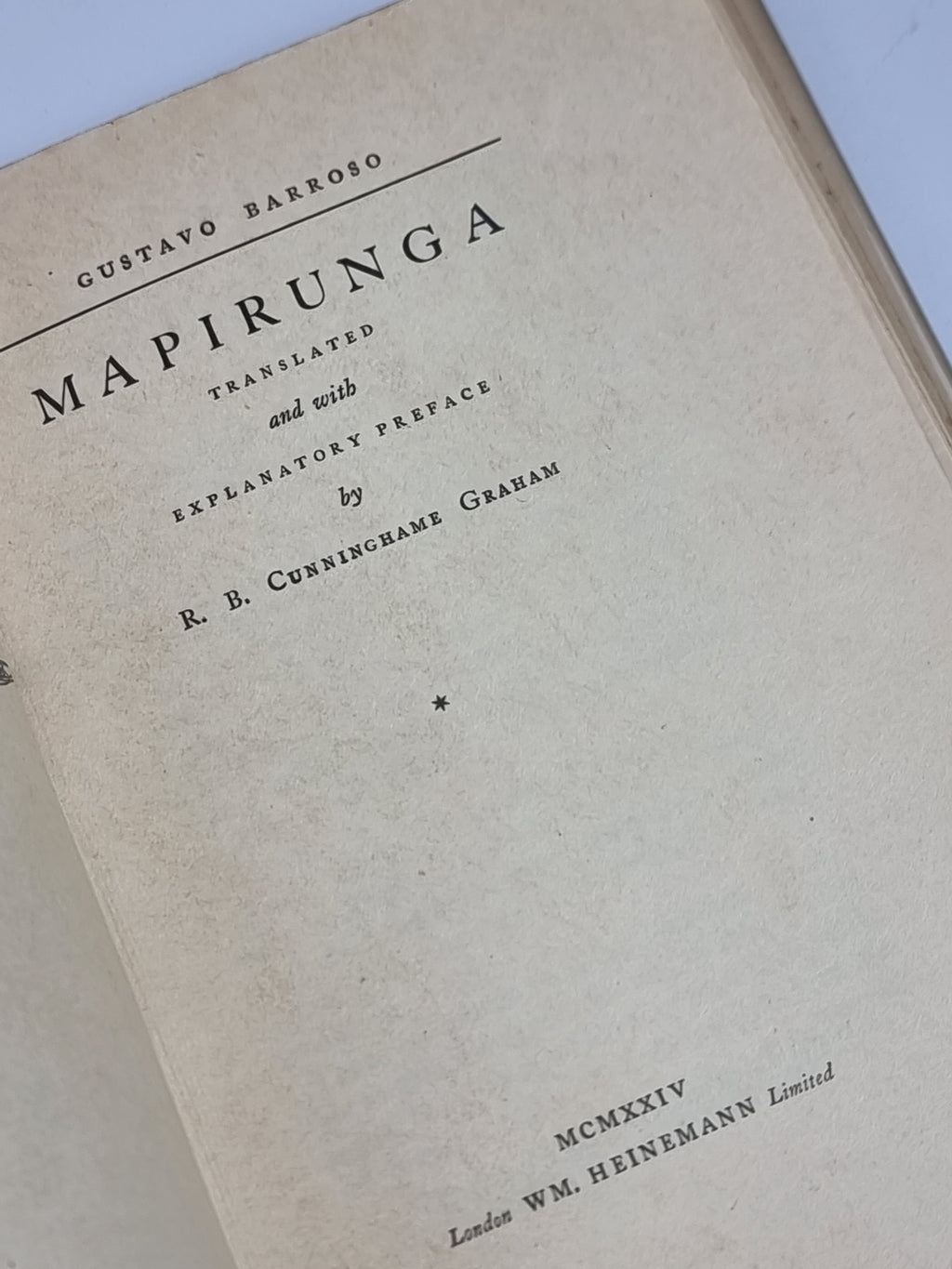 Mapirunga, Gustavo Barroso — 1st Edition, Limited