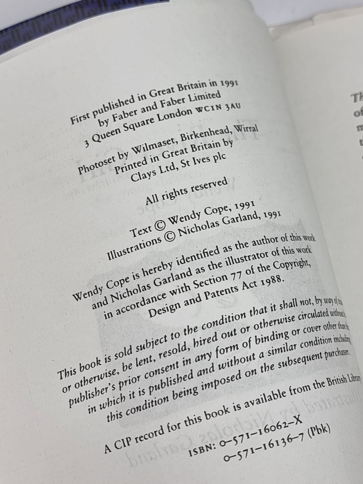 The River Girl, Wendy Cope — 1st Edition (Advance Proof)