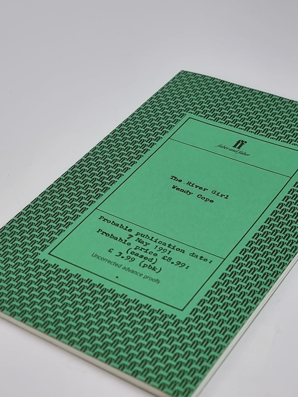 The River Girl, Wendy Cope — 1st Edition (Advance Proof)