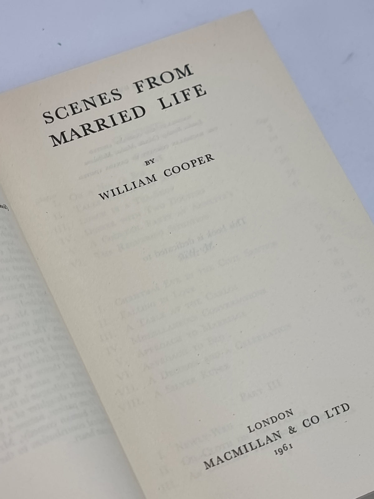 Scenes from Married Life, William Cooper — 1st Edition