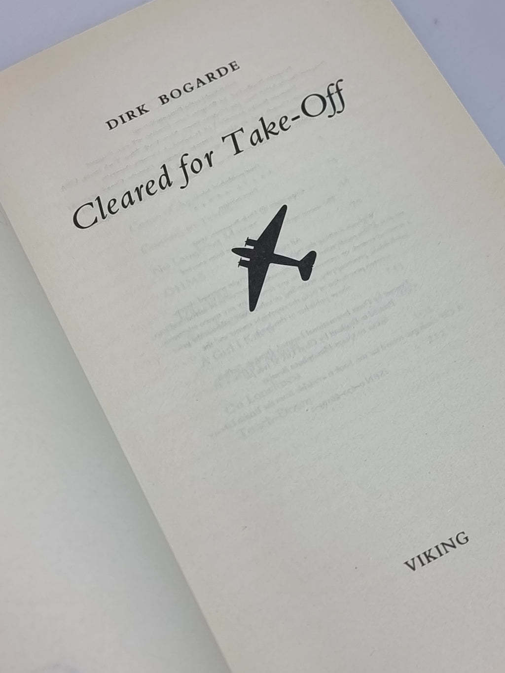Cleared for Take-Off, Dirk Bogarde — 1st Edition