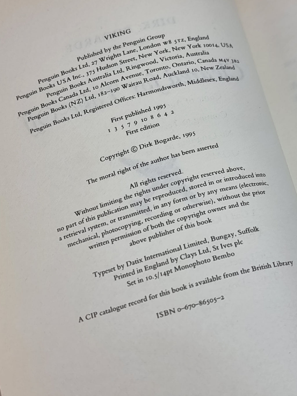Cleared for Take-Off, Dirk Bogarde — 1st Edition