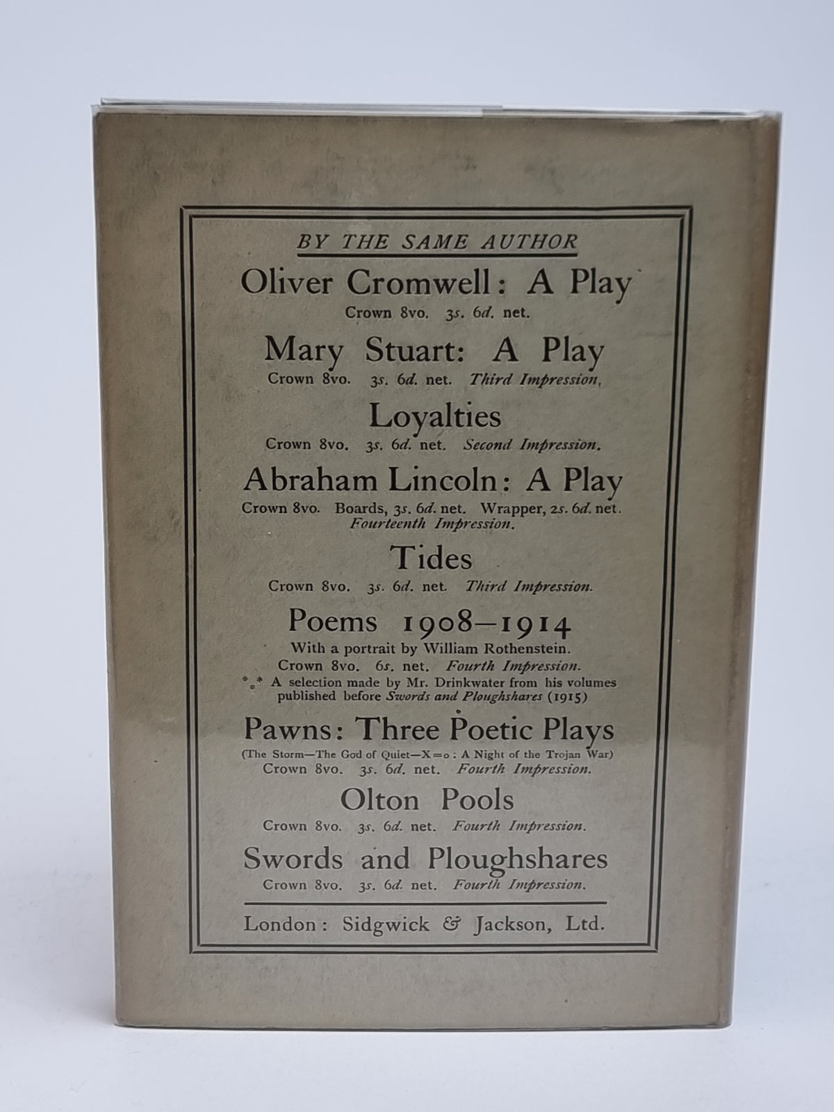 Seeds of Time, John Drinkwater — 1st Edition, Signed