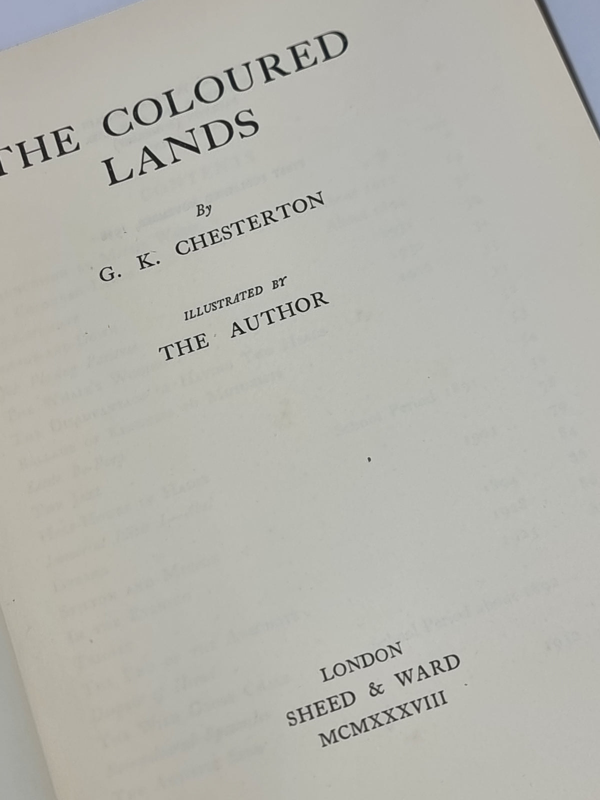 The Coloured Lands, G. K. Chesterton — 1st Edition