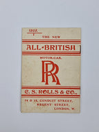 The New All-British Motor-Car, C. S. Rolls & Co. — 1st Edition (January 1905 First State)