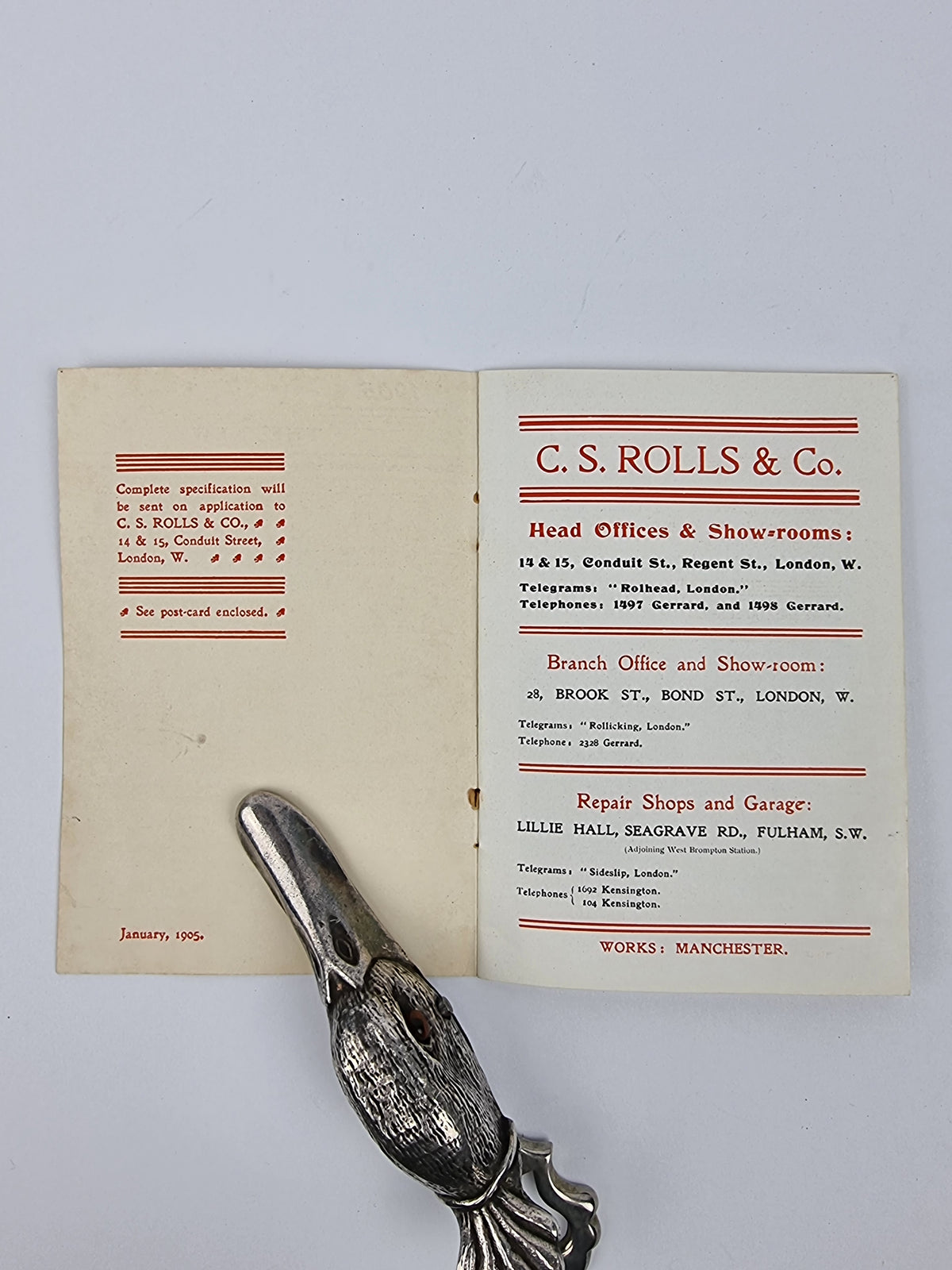 The New All-British Motor-Car, C. S. Rolls & Co. — 1st Edition (January 1905 First State)