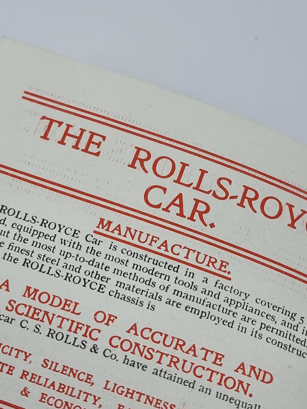 The New All-British Motor-Car, C. S. Rolls & Co. — 1st Edition (January 1905 First State)