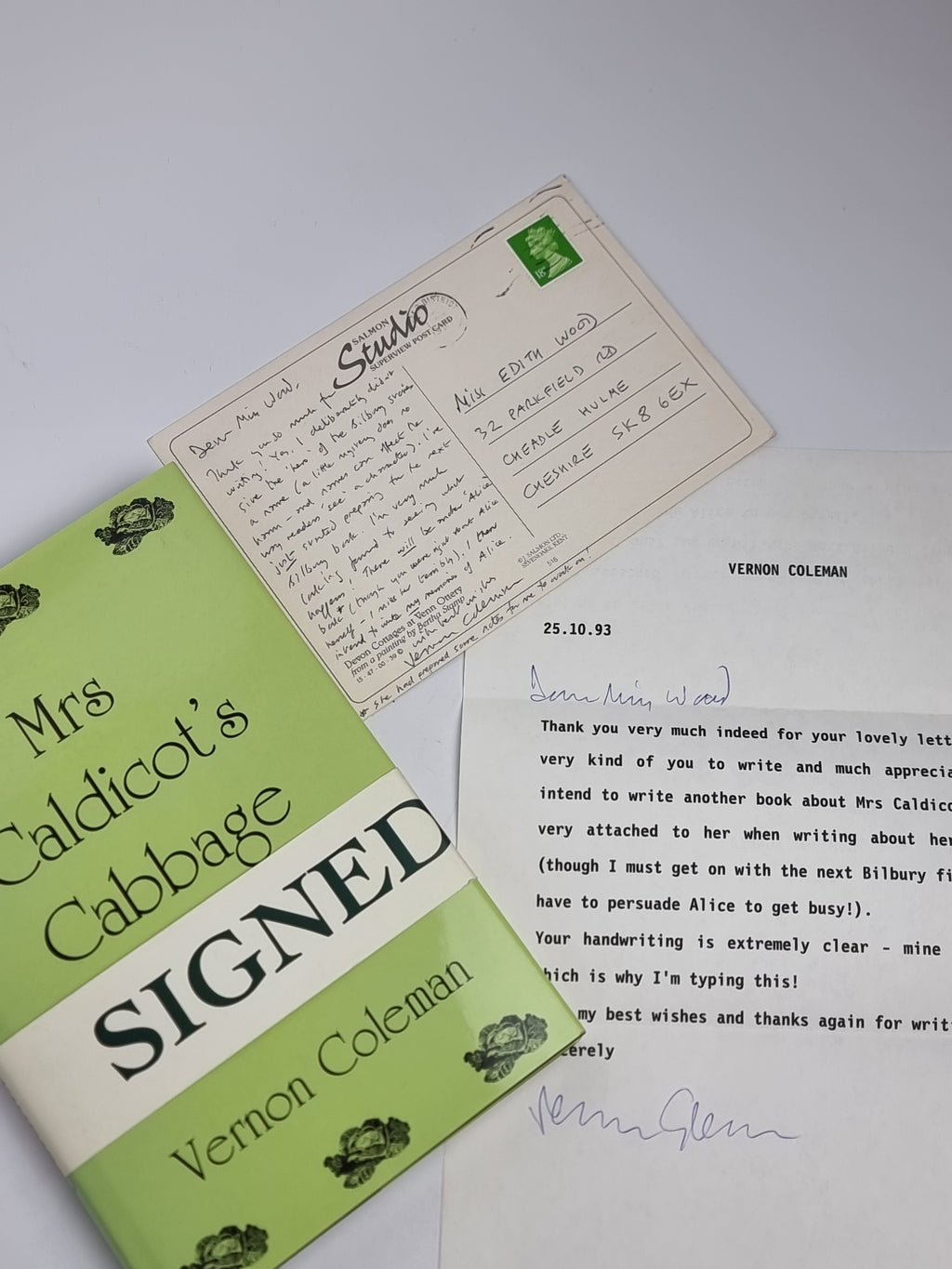Mrs Caldicot's Cabbage War, Vernon Coleman — 1st Edition, Signed