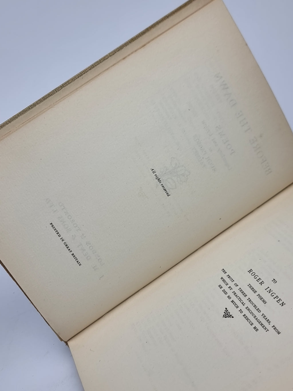 Before the Dawn: Poems Legendary and Lyrical, Hugh I'Anson Fausset