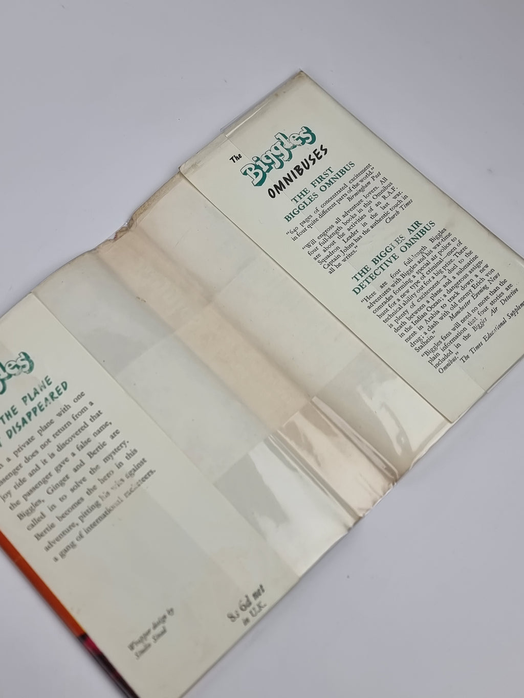 Biggles and the Plane That Disappeared, Captain W. E. Johns — 1st Edition