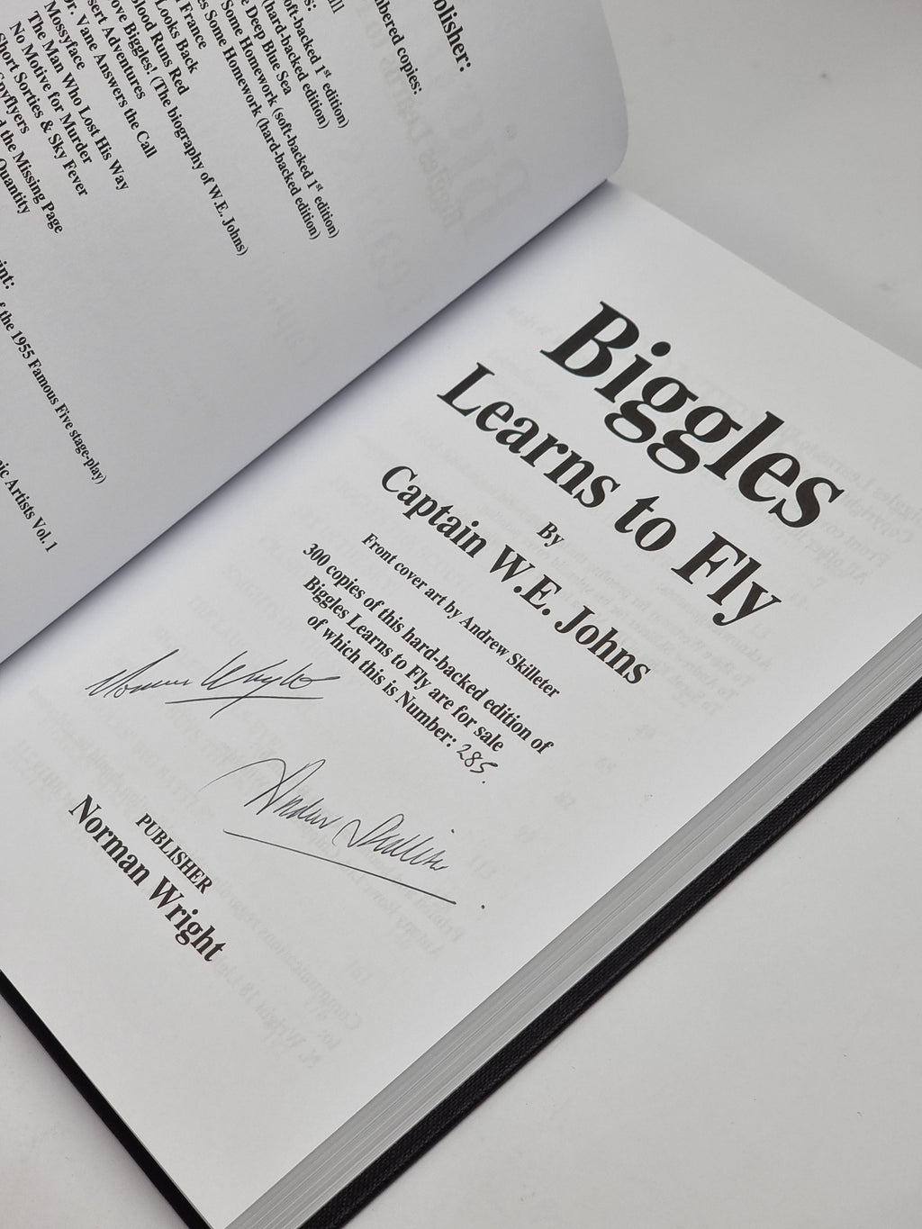 Biggles Learns to Fly, Captain W.E. Johns — 1st Edition, Limited, Signed