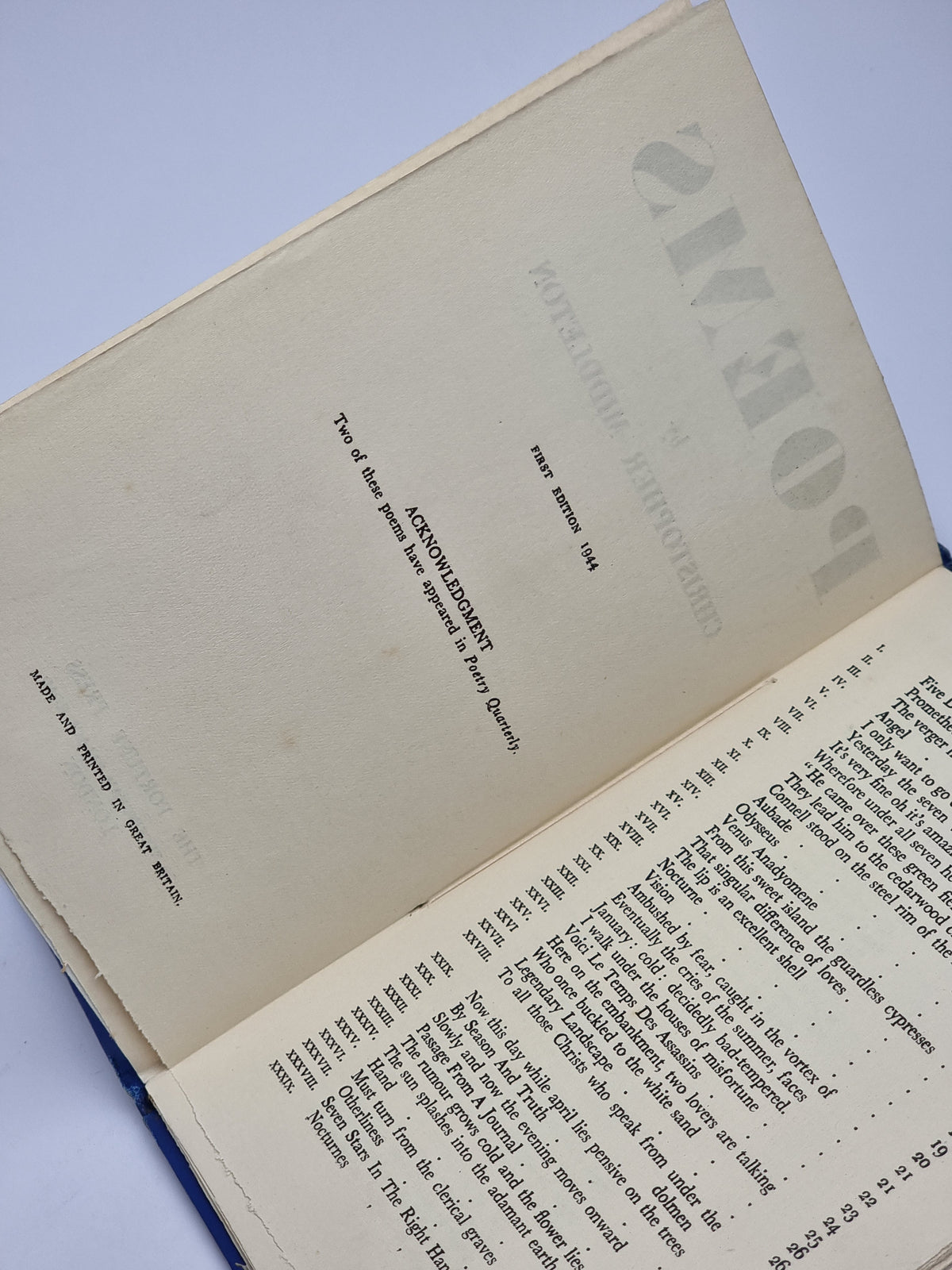 Poems, Christopher Middleton — 1st Edition