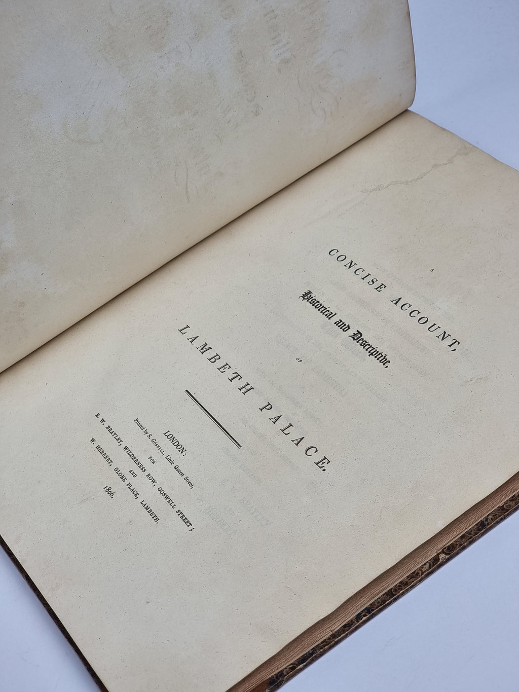 A Concise Account, Historical and Descriptive, of Lambeth Palace — 1st Ed