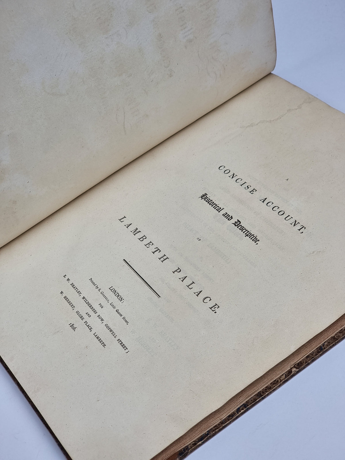 A Concise Account, Historical and Descriptive, of Lambeth Palace — 1st Ed