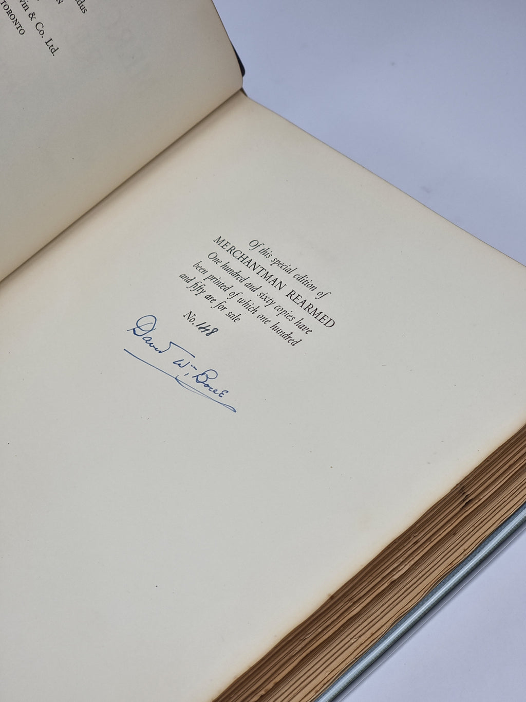 Merchantman Rearmed, David W. Bone — 1st Edition, Limited, Signed