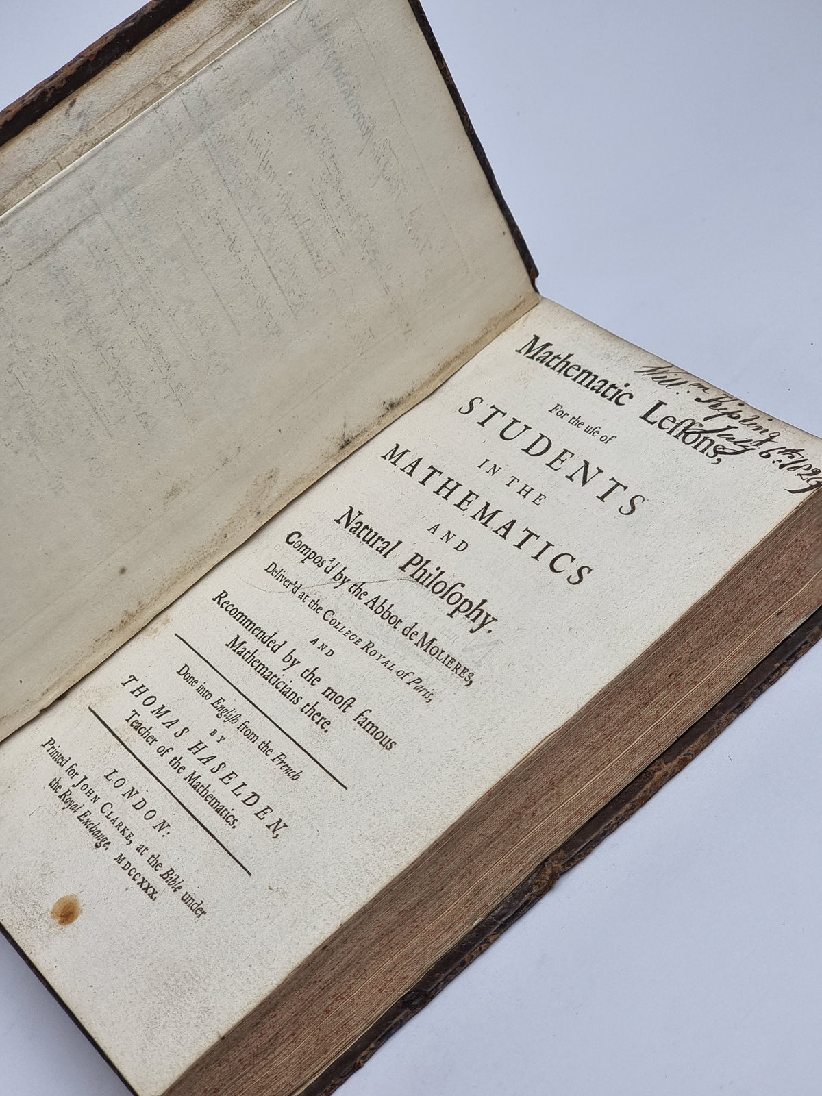 Mathematic Lessons, Abbot de Molières — 1st Edition