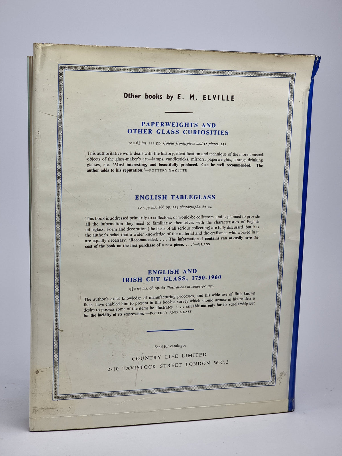 The Collector's Dictionary of Glass, E. M. Elville — 1st Edition