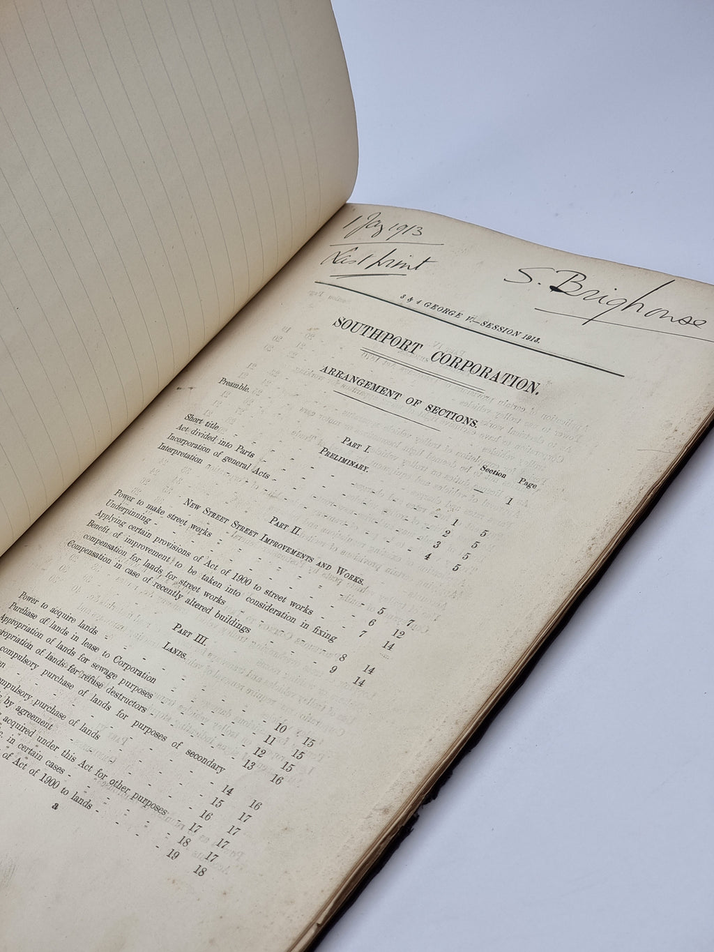 Southport Corporation Bill, Southport Corporation — 1st Edition