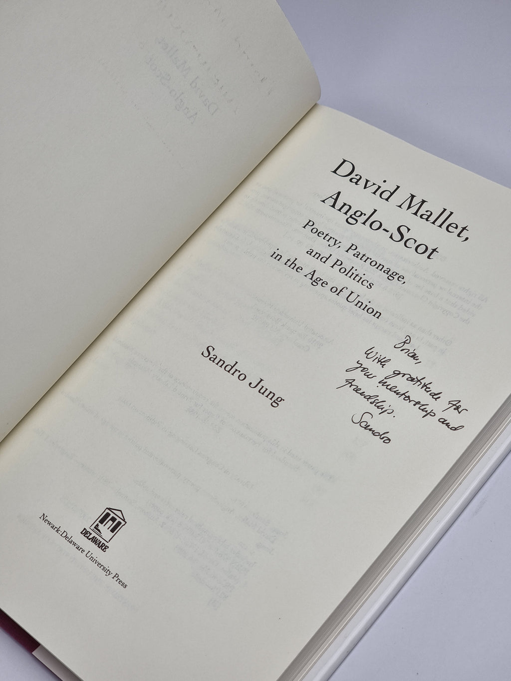 David Mallet, Anglo-Scot, Sandro Jung — 1st Edition, Signed