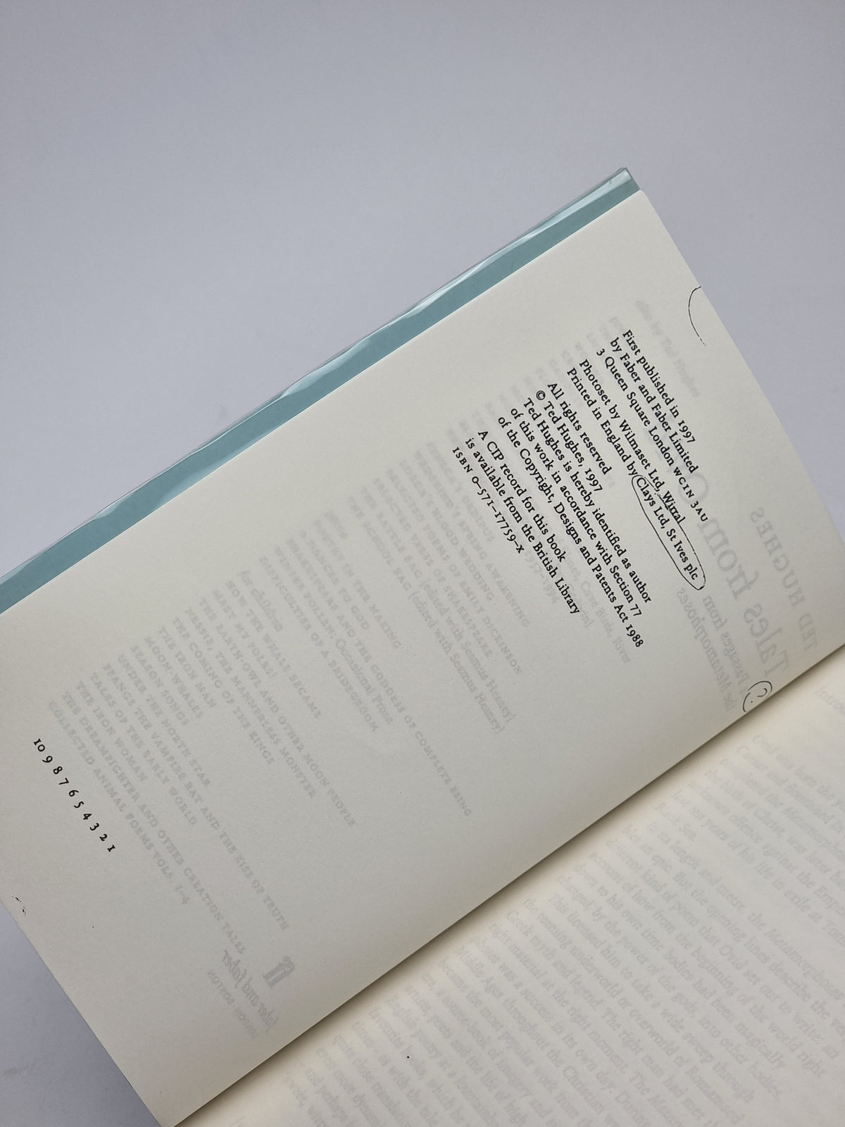 Tales from Ovid, Ted Hughes — 1st Edition (Uncorrected Proof)