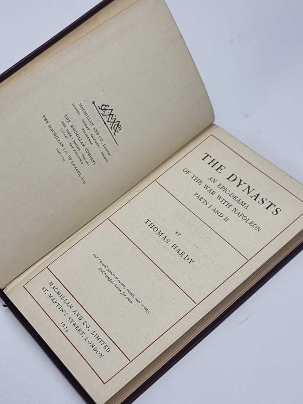 The Dynasts: Parts I and II, Thomas Hardy