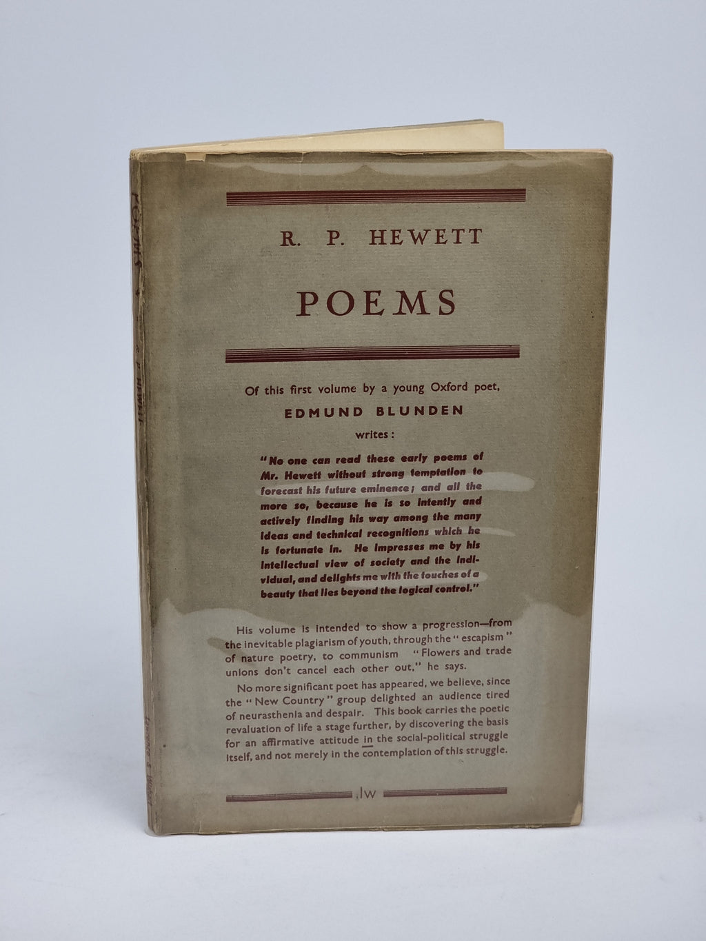 Poems, R. P. Hewett — 1st Edition