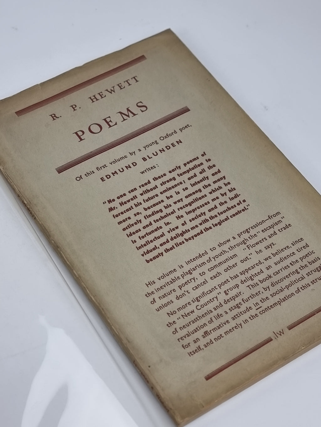 Poems, R. P. Hewett — 1st Edition