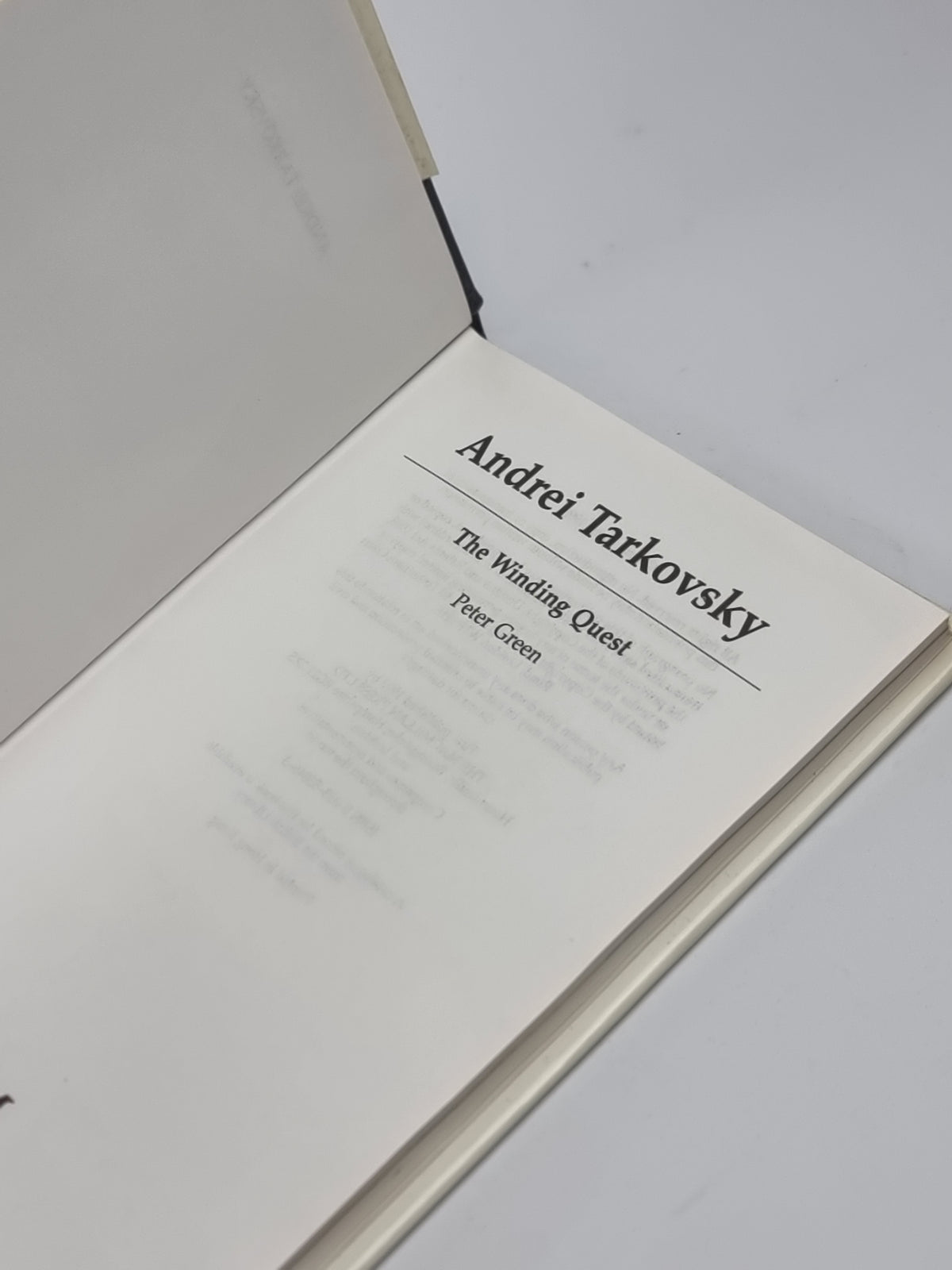 Andrei Tarkovsky: The Winding Quest, Peter Green — 1st Edition