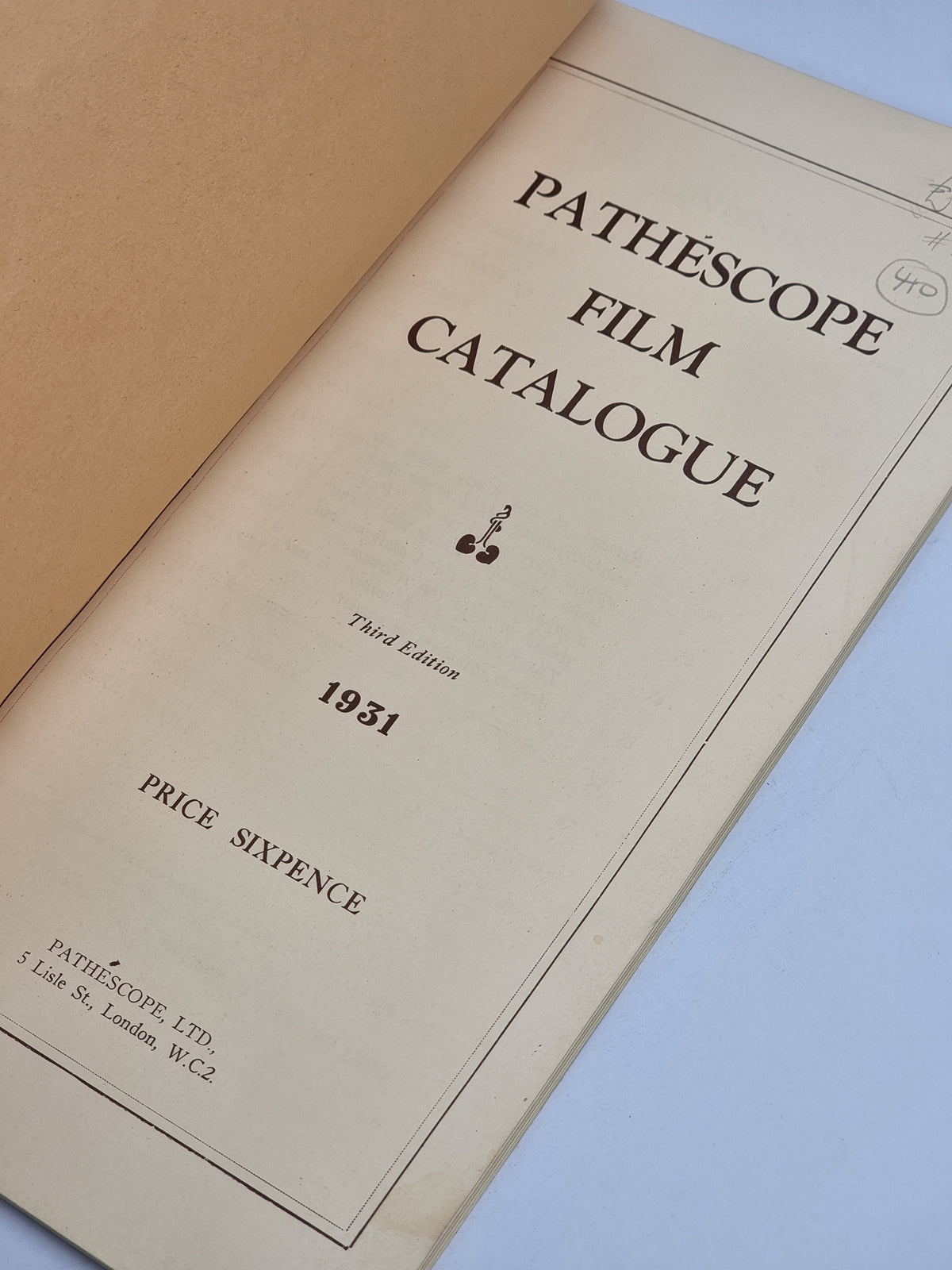 Pathéscope Film Catalogue, Pathéscope Ltd. — 3rd Edition
