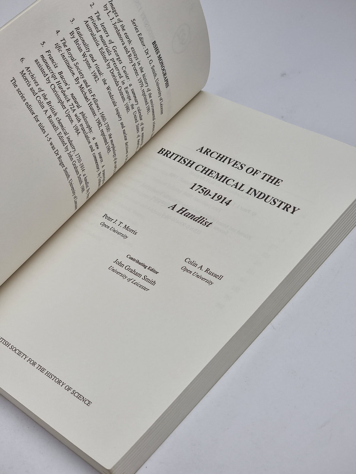 Archives of the British Chemical Industry 1750-1914 — 1st Edition