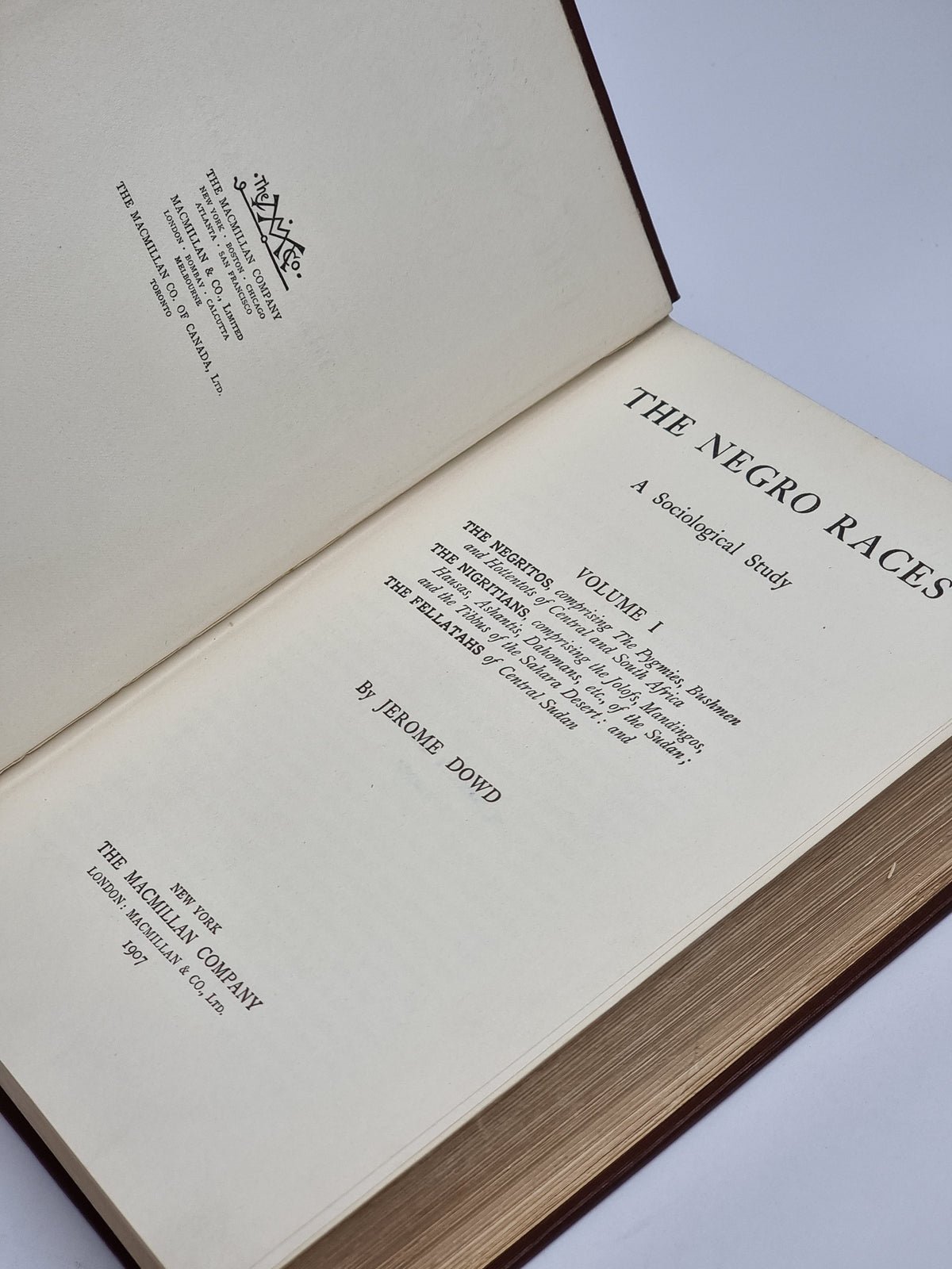 The Negro Races: A Sociological Study (Volume I), Jerome Dowd — 1st Edition