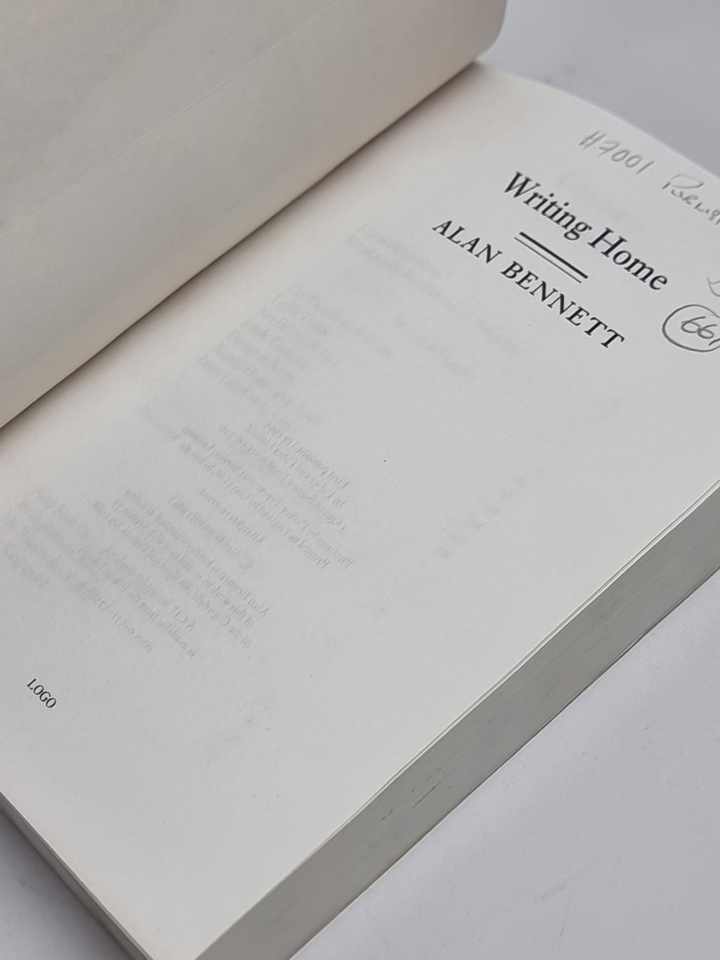 Writing Home, Alan Bennett — 1st Edition (Uncorrected Proof)